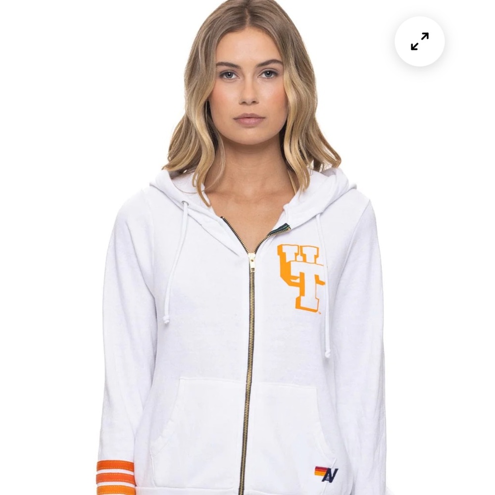 Aviator Nation White Hoodie UT Smokey